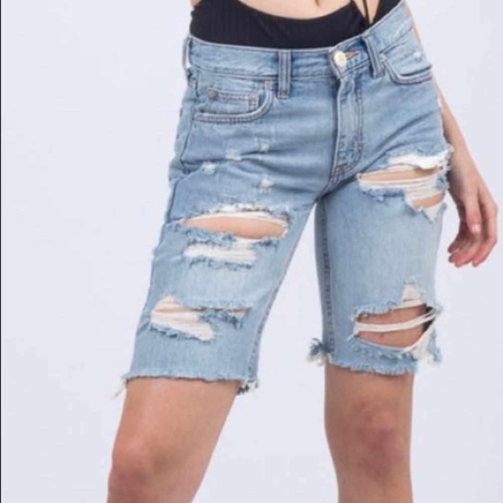 Free People Mid Vintage - Destroyed Jean Shorts